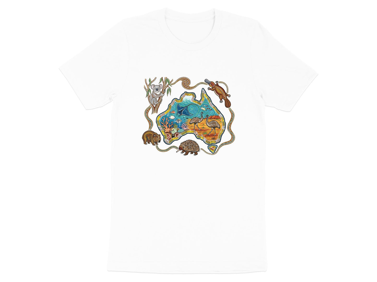Australian Map Aboriginal Dot Art T-Shirt
