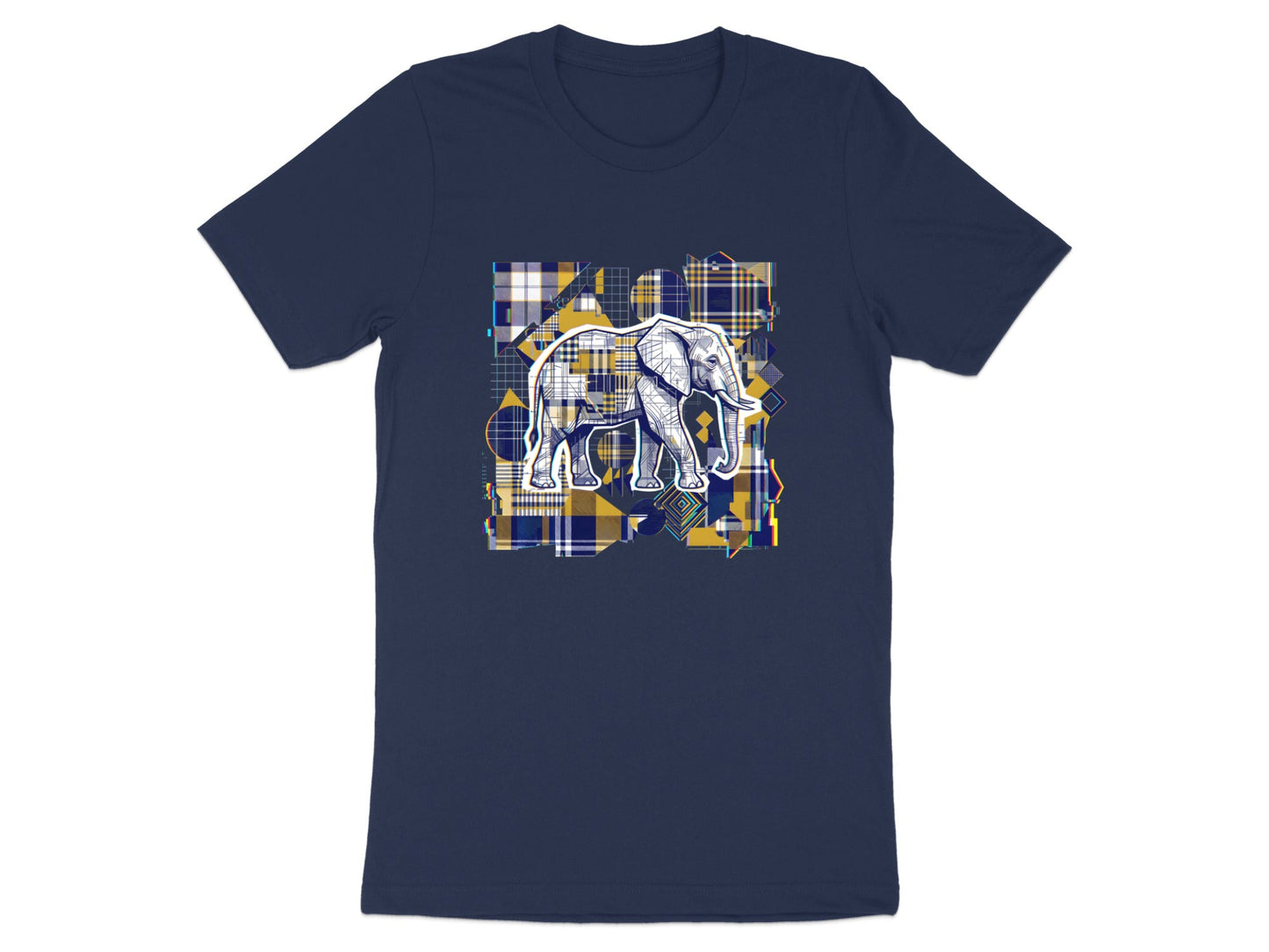 Abstract Geometric Elephant Art Men's Tee