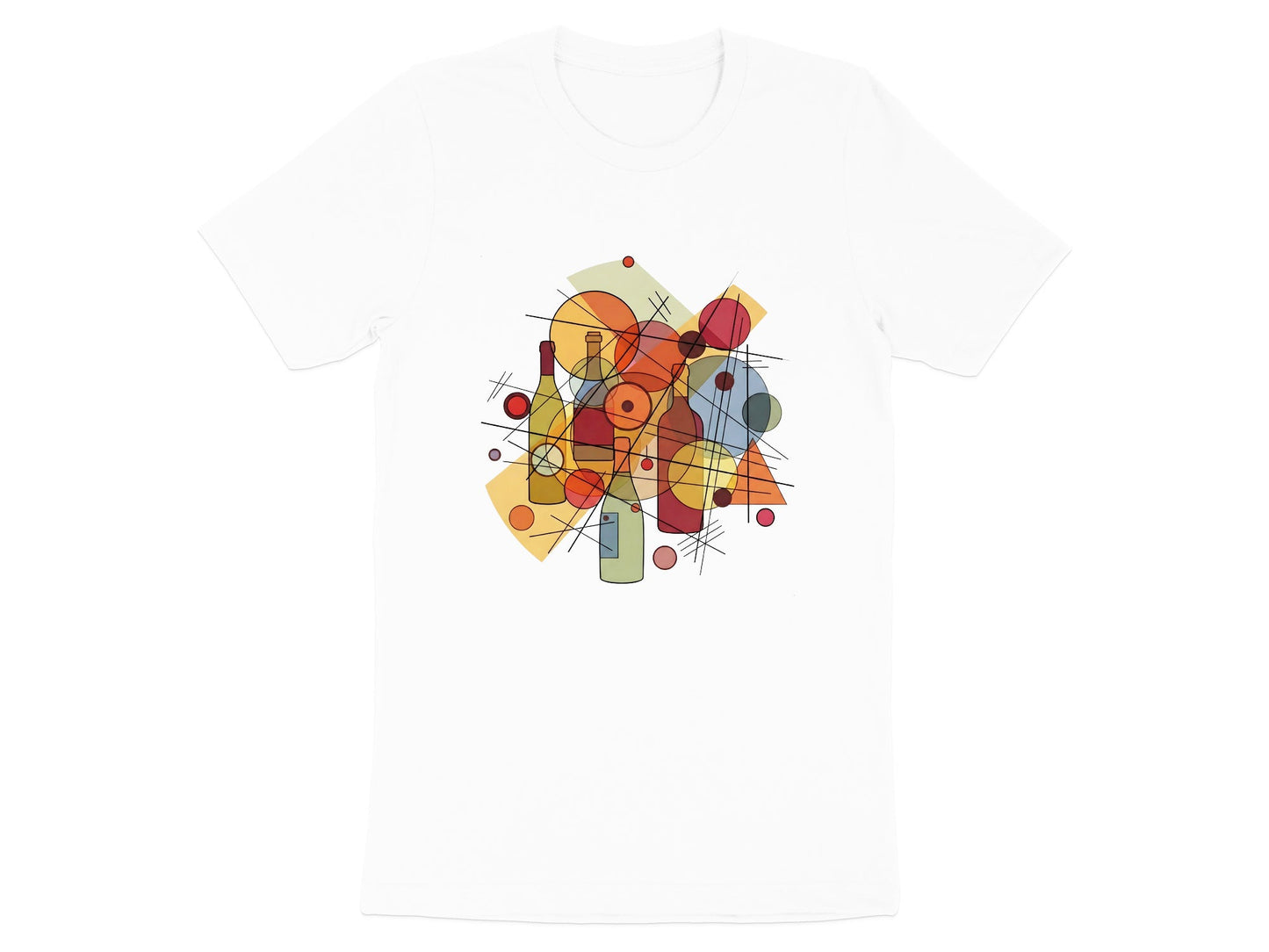 Abstract Geometric Wine & Beer Bottles T-Shirt