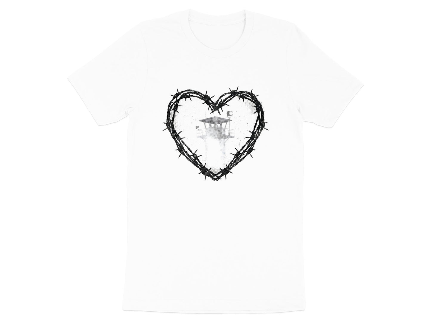 Barbed Wire Heart Prison Watchtower Tee