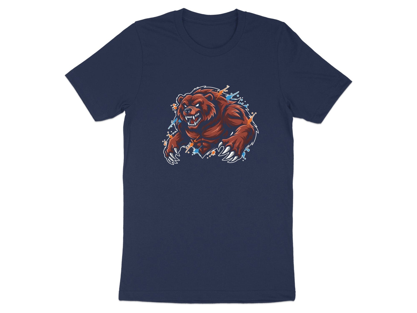 Grizzly Bear Angry Mascot Splatter T-Shirt