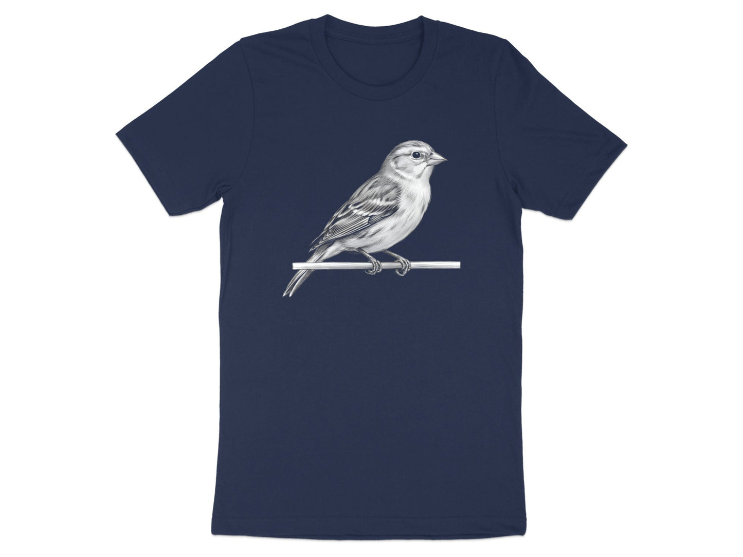 Classic Perched Bird Fine Art Pencil Sketch Tee