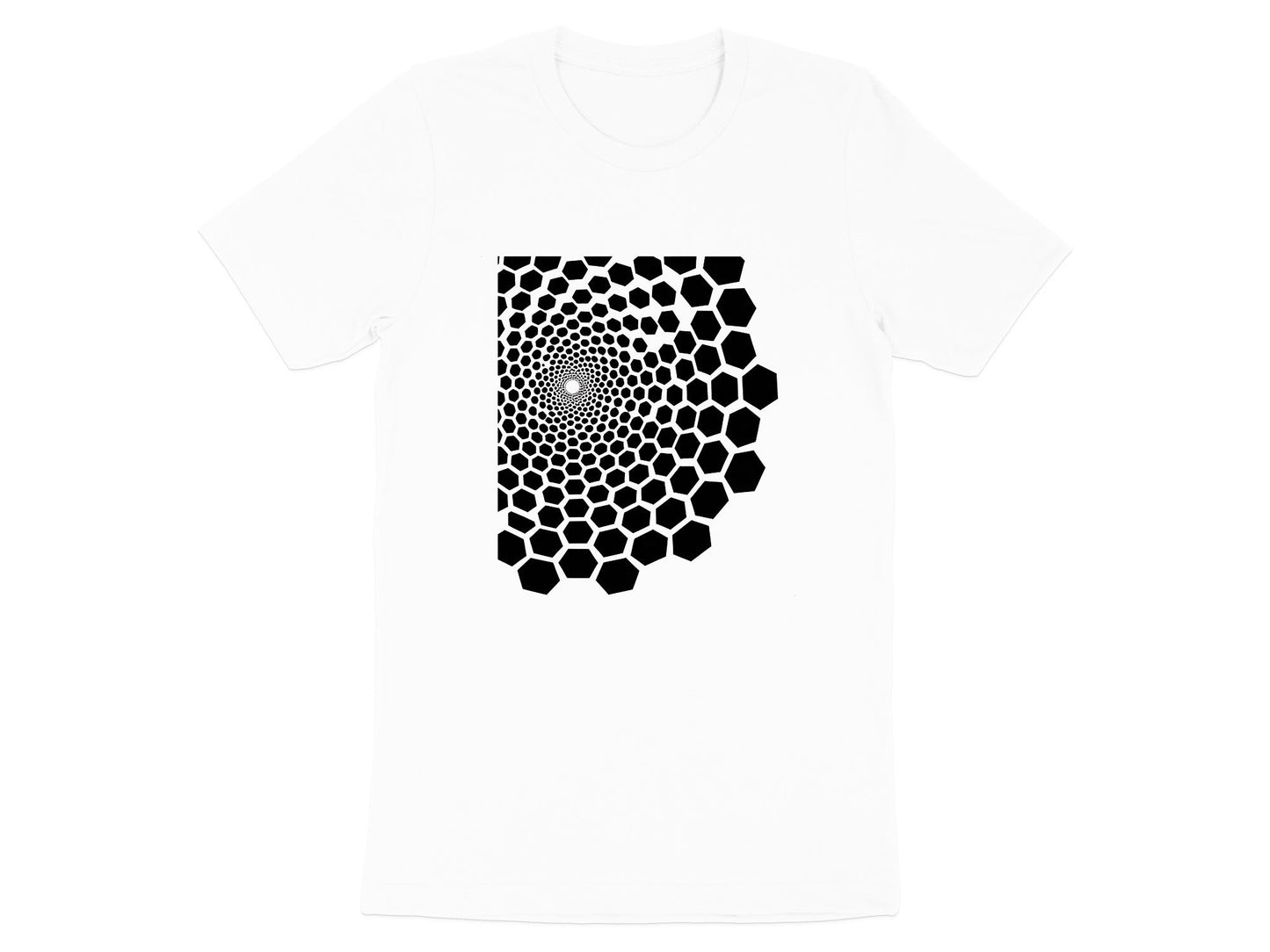 Hexagonal Vortex Optical Illusion T-Shirt