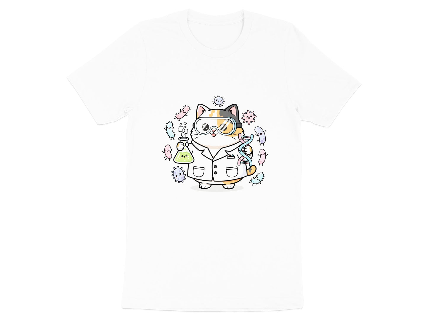 Mad Scientist Cat T-Shirt - Funny Lab Kitten Graphic