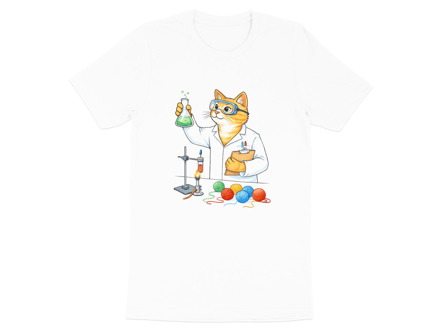 Cat Scientist Chemistry T-Shirt - Funny Science Nerd Tee