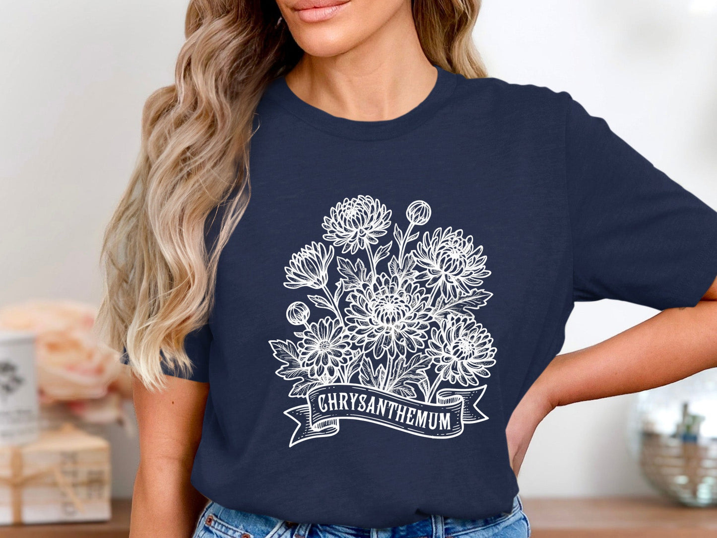 Chrysanthemum Vintage Botanical Sketch Tee