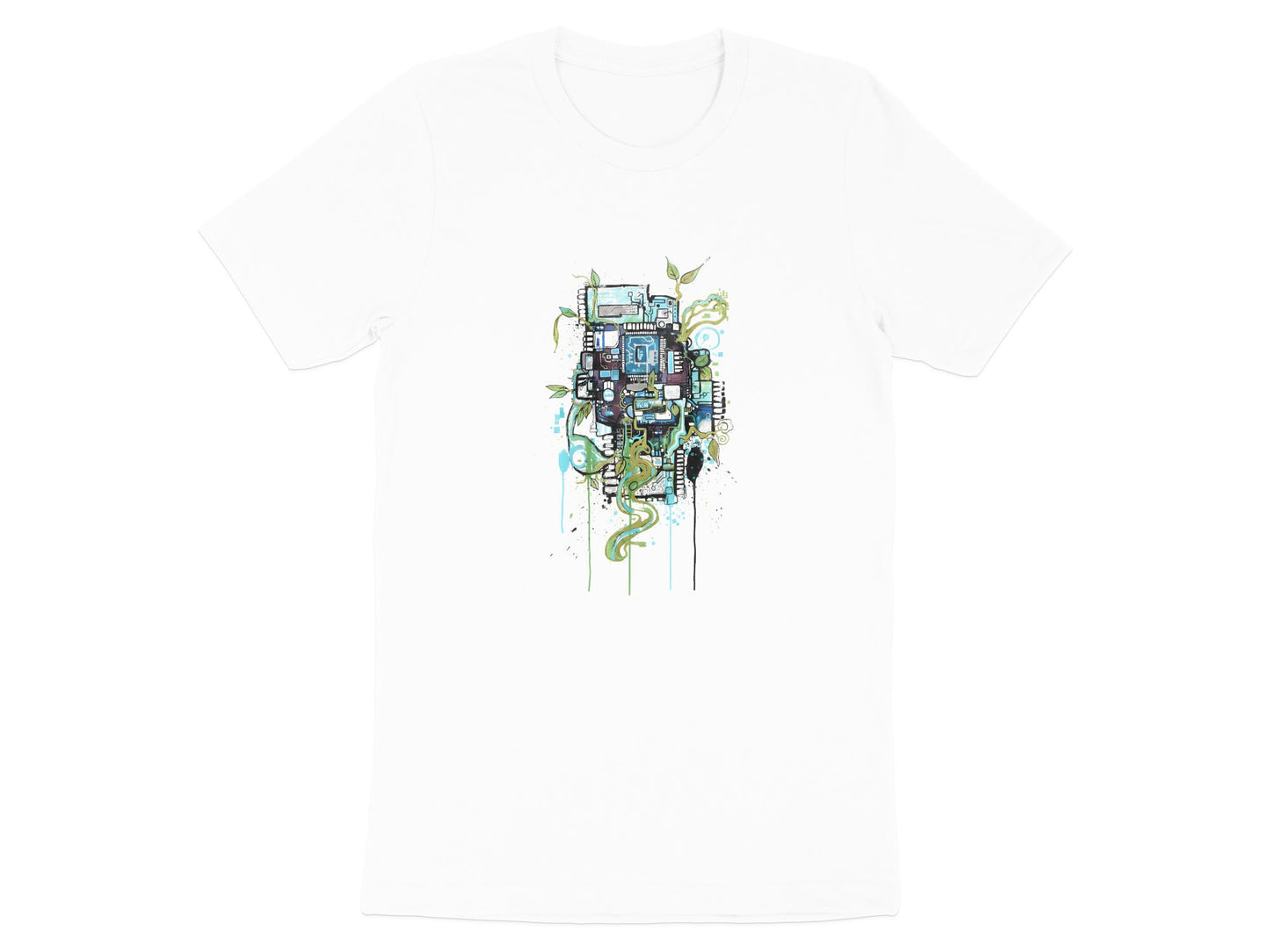 Techno-Nature Circuit Board & Vines Tee