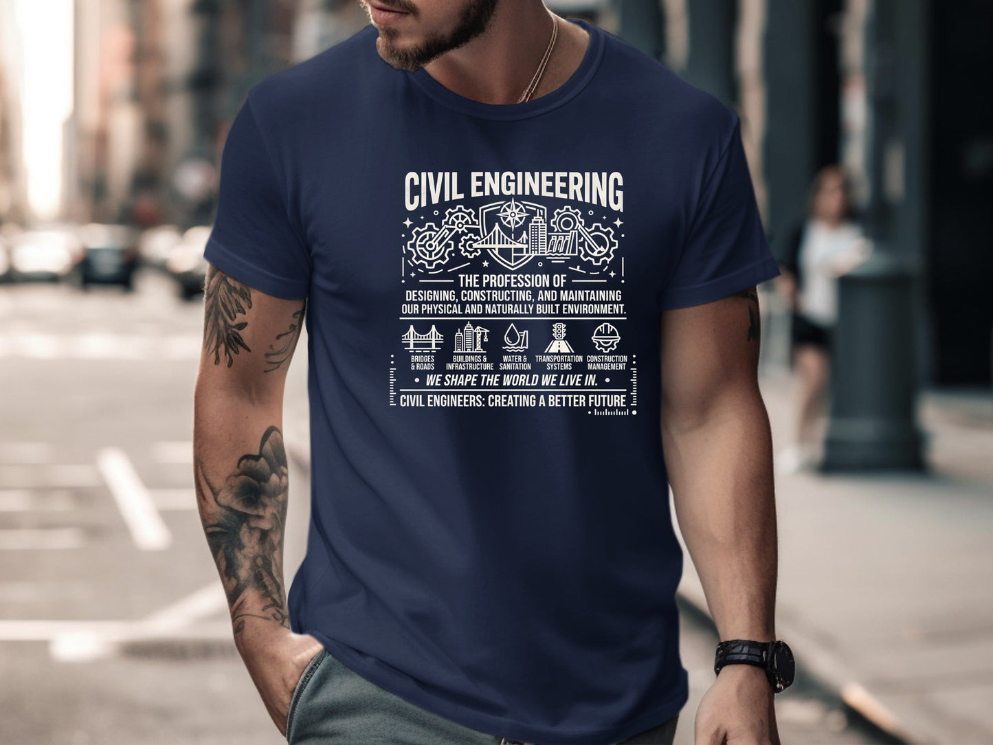 Civil Engineering Heritage Graphic T-Shirt - Shapers of the World Tee