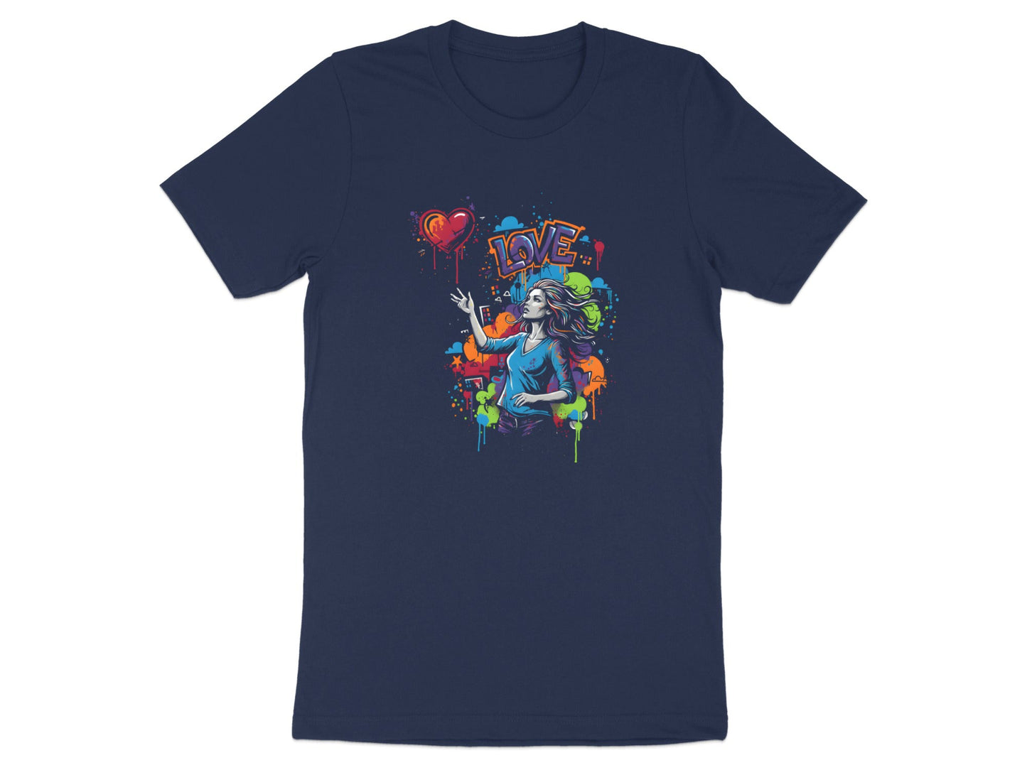 Colorful Love Graffiti Urban Art Graphic Tee