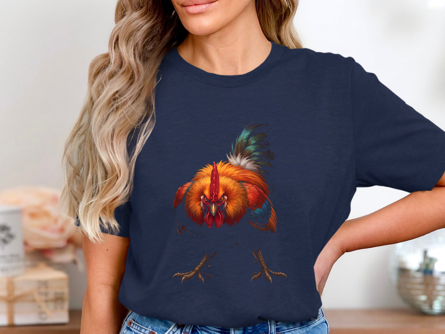 Majestic Fire Rooster Graphic T-Shirt