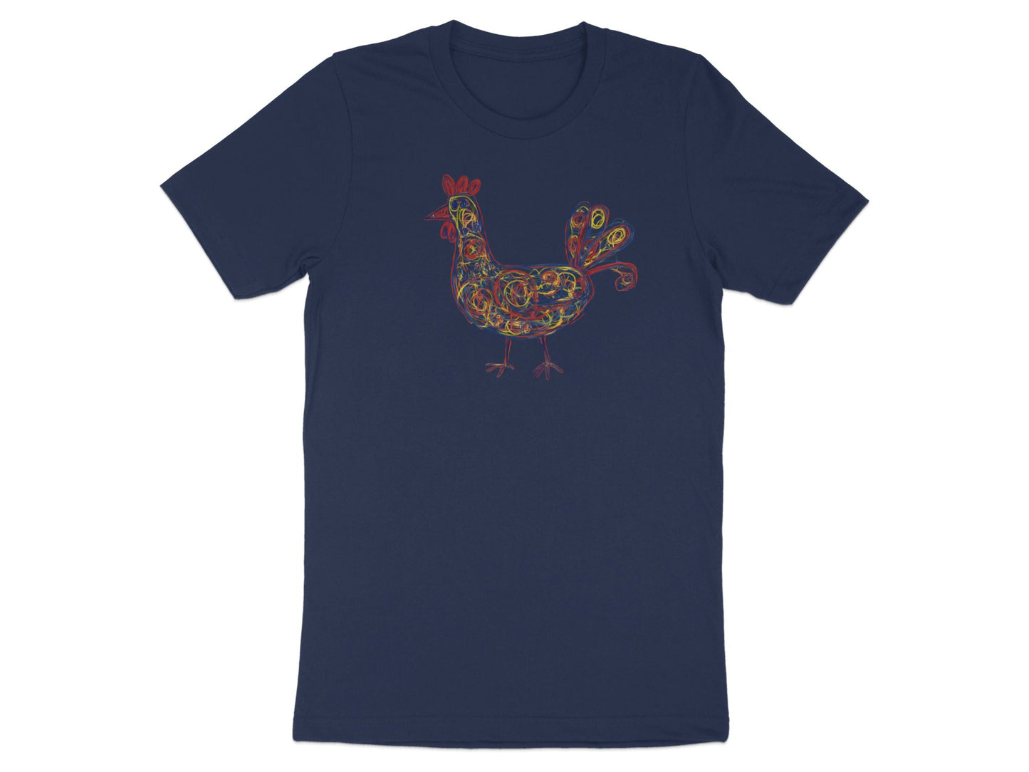 Abstract Scribble Rooster Art T-Shirt