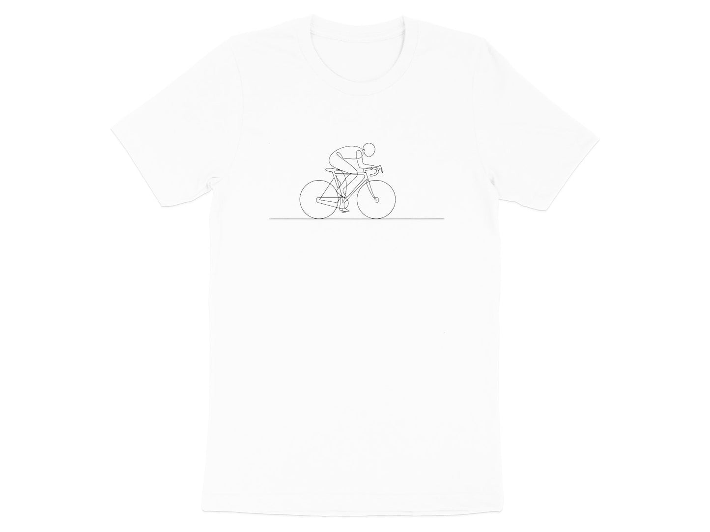 Minimalist One Line Road Cyclist Graphic Tee