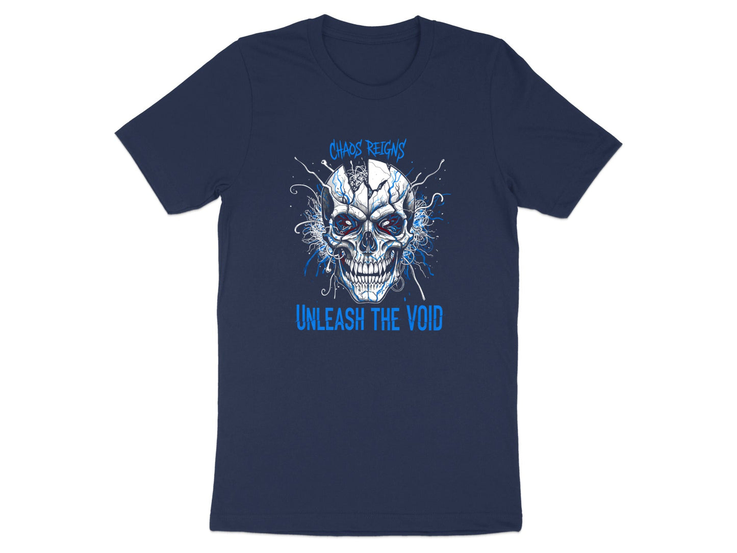Chaos Reigns Electric Cyber Skull Graphic Tee