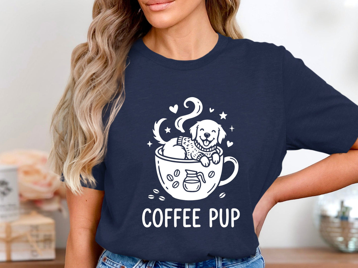 Coffee Pup Dog Graphic T-Shirt