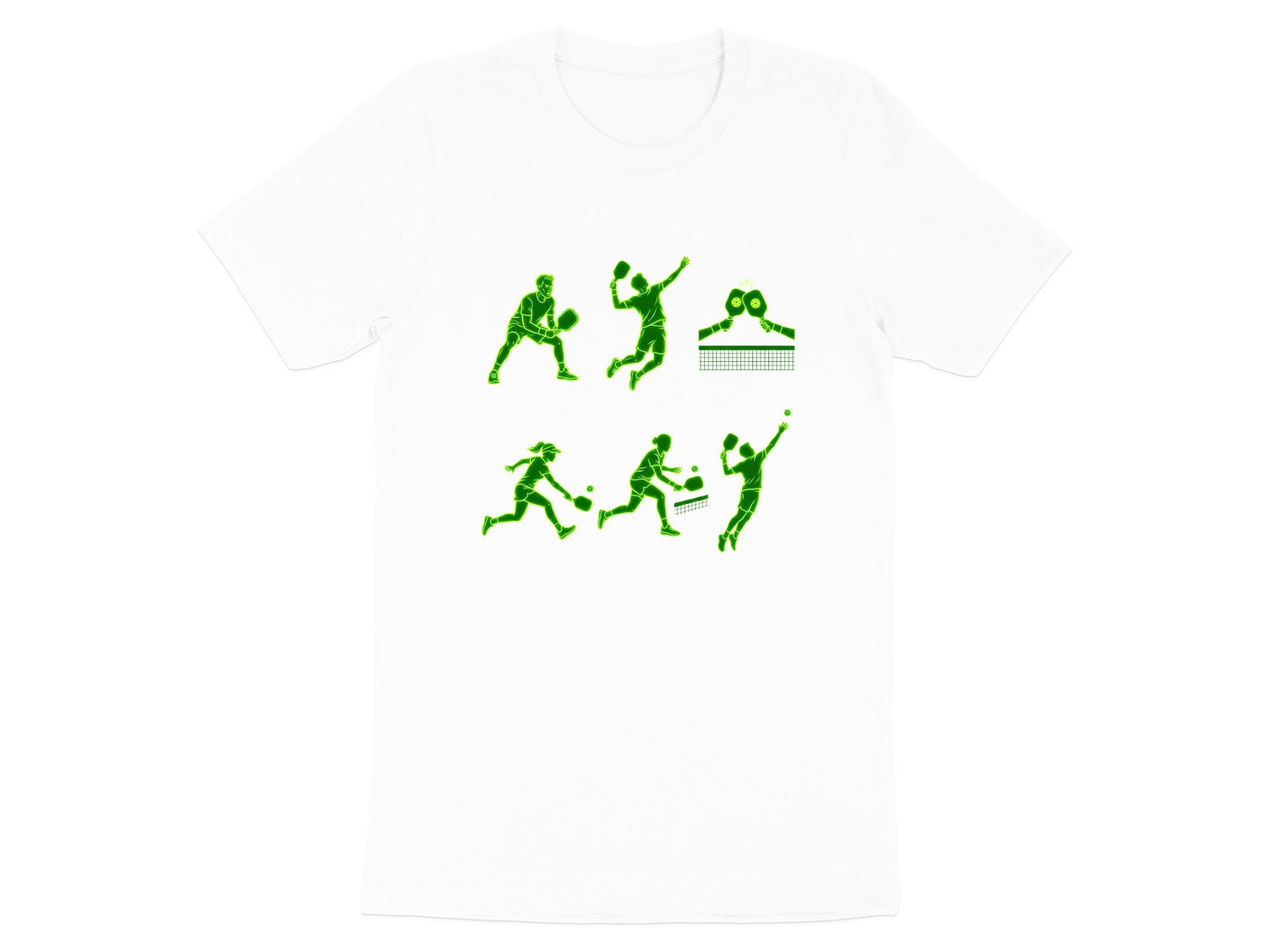 Pickleball Player Silhouettes Action Graphic Tee