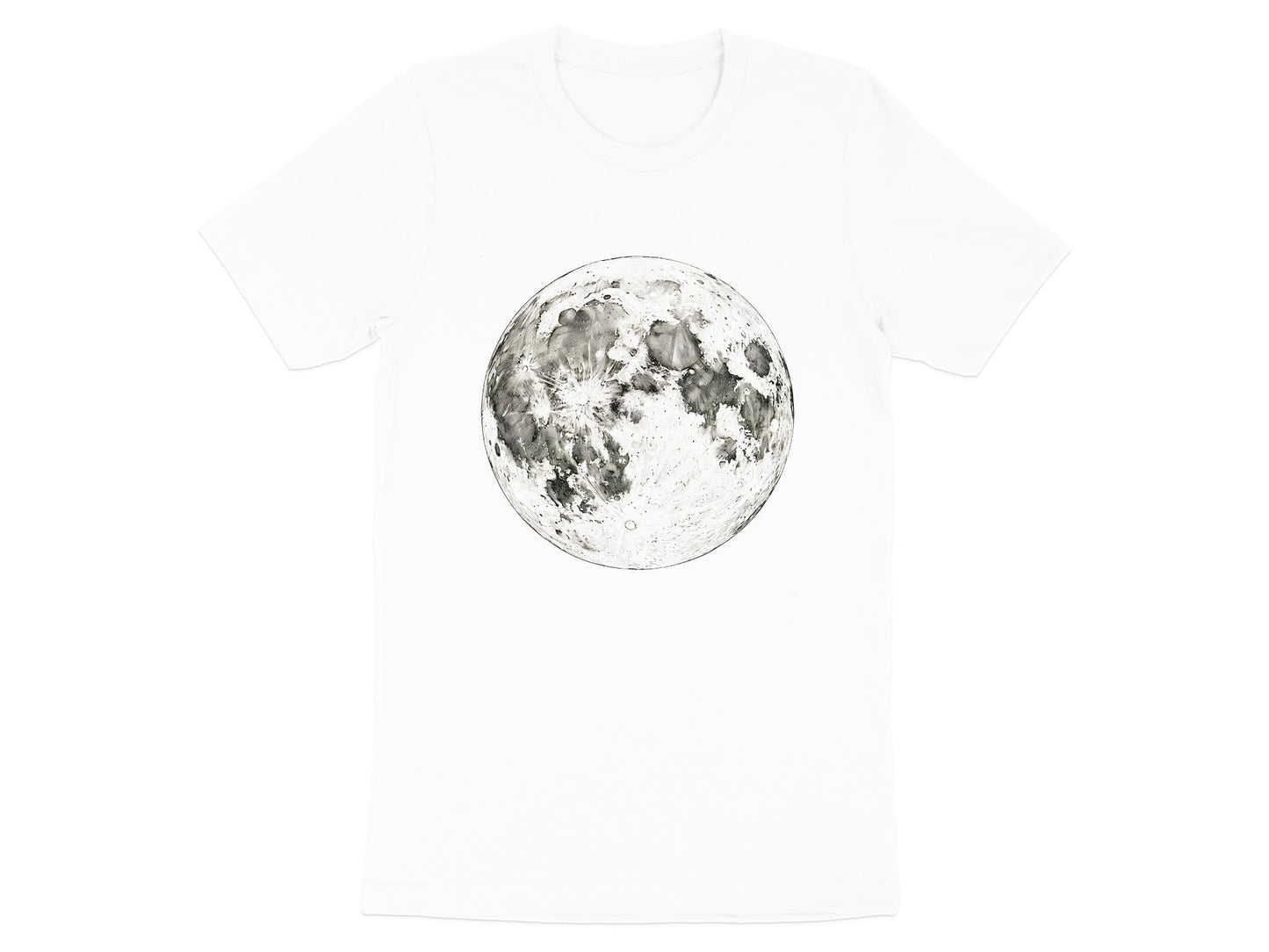 Realistic Full Moon T-Shirt - High-Detail Lunar Graphic