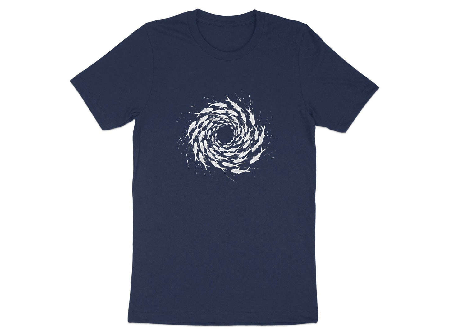 Circular Fish Vortex Minimalist T-Shirt
