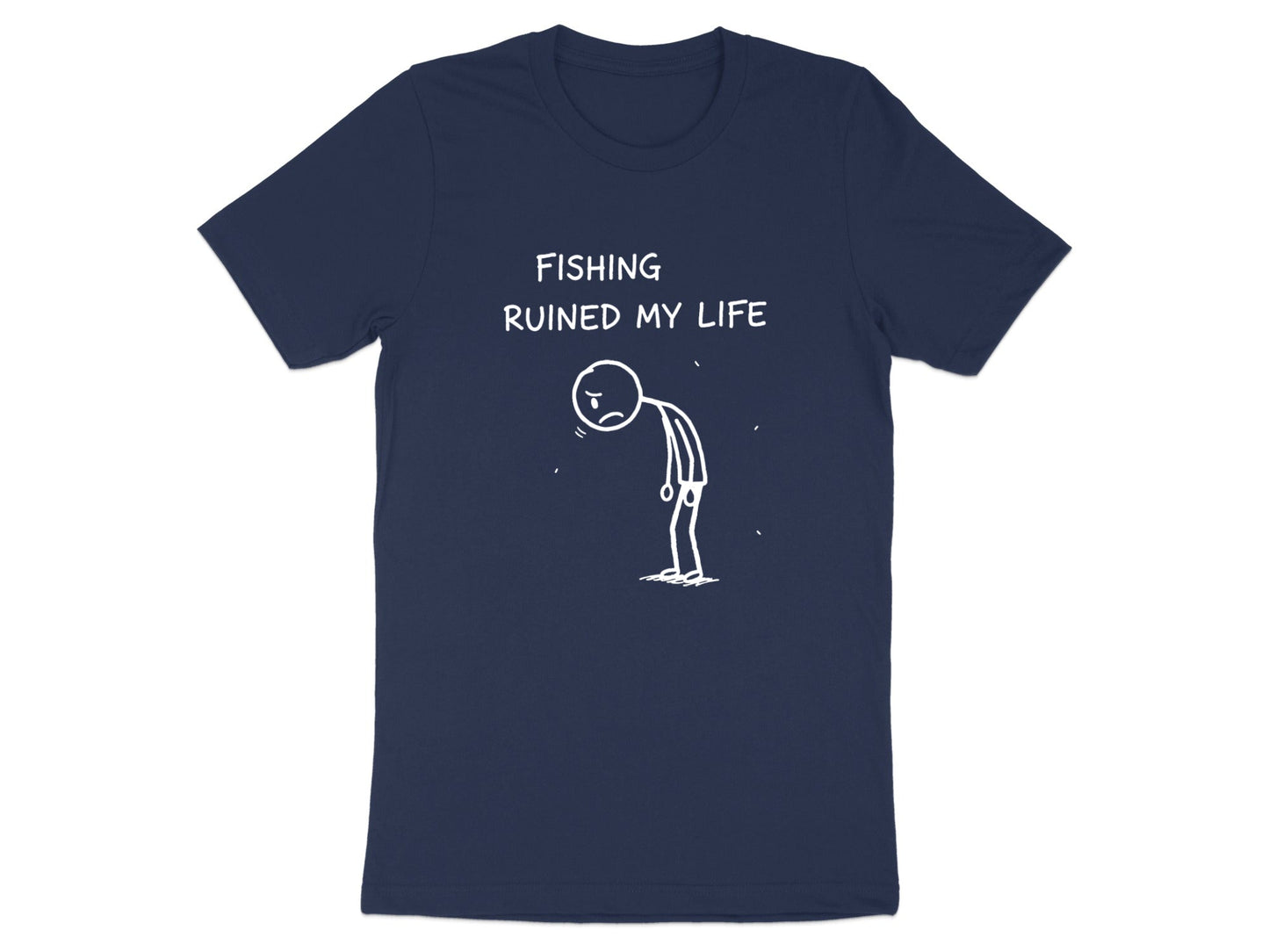 Fishing Ruined My Life Funny Stick Figure T-Shirt