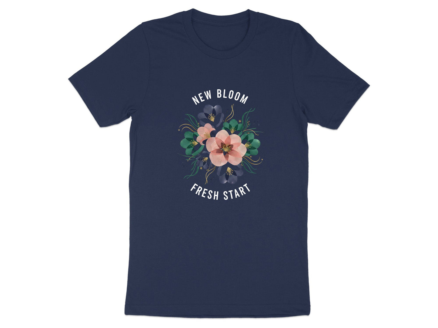 Abstract Floral with Quote Botanical Print T-Shirt