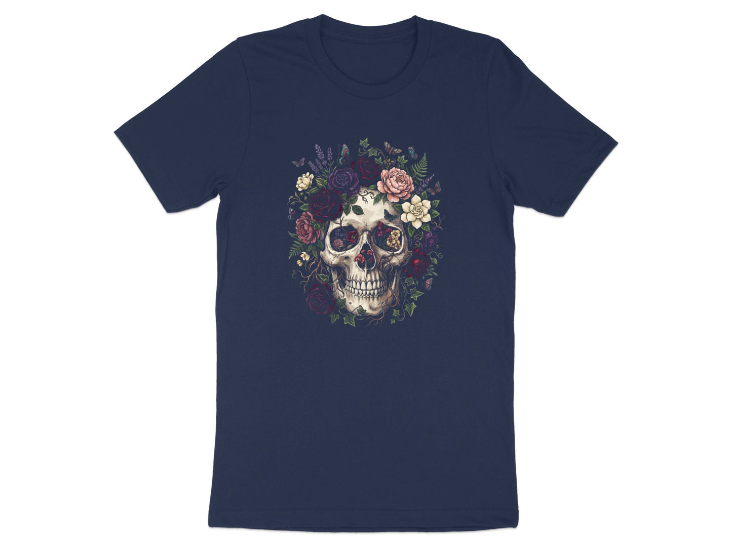 Lush Botanical Garland Skull Graphic Tee