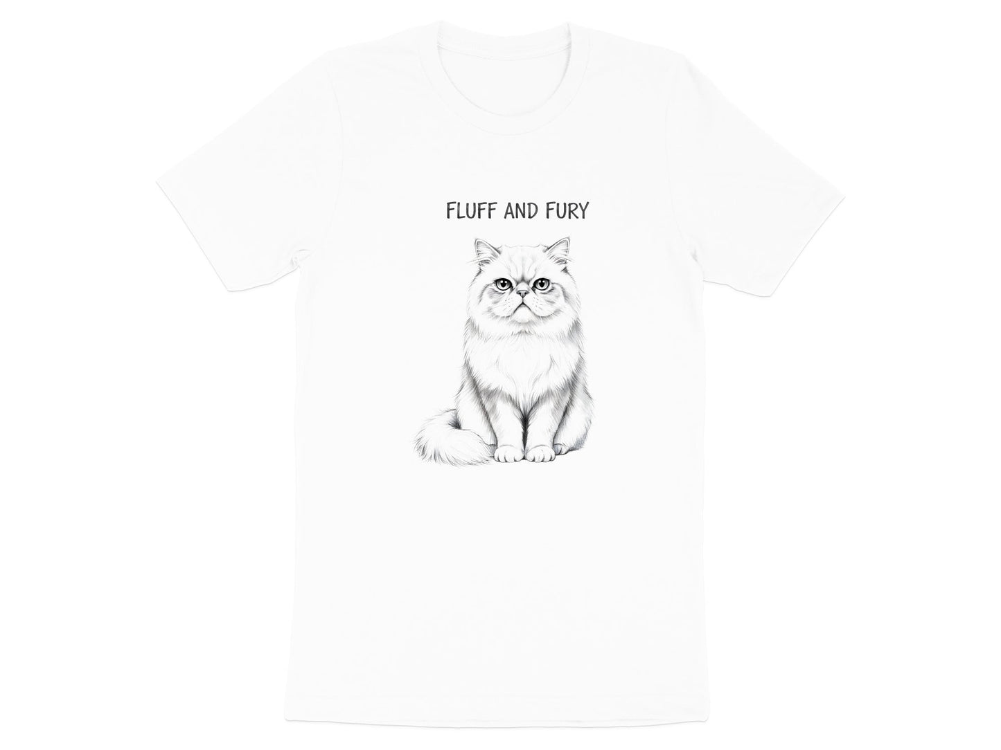 Fluff And Fury Persian Cat Sketch T-Shirt