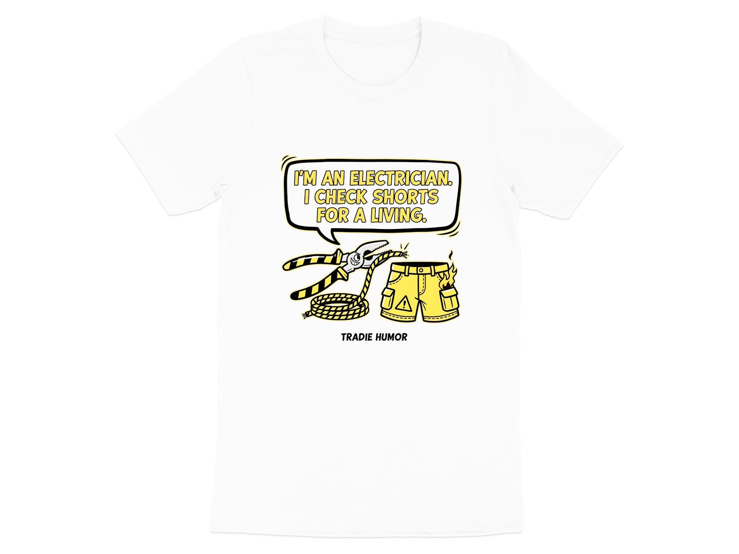 Sparky Shorts Funny Electrician T-Shirt - Tradie Humor Tee