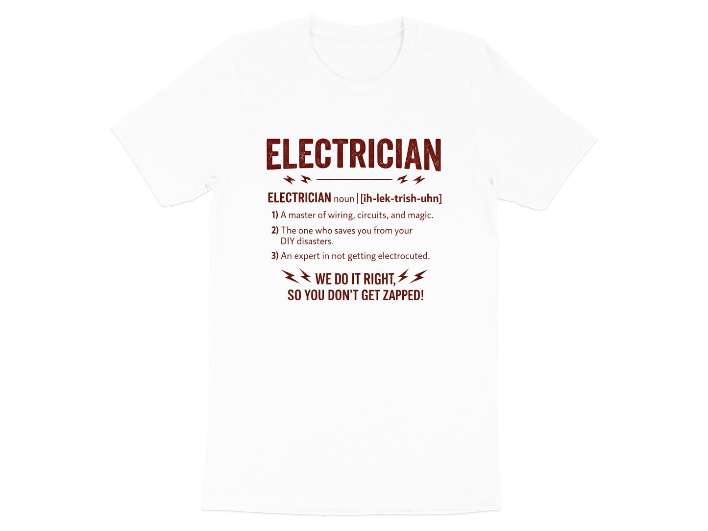 Electrician Definition T-Shirt - Master of Magic & Wiring Tee