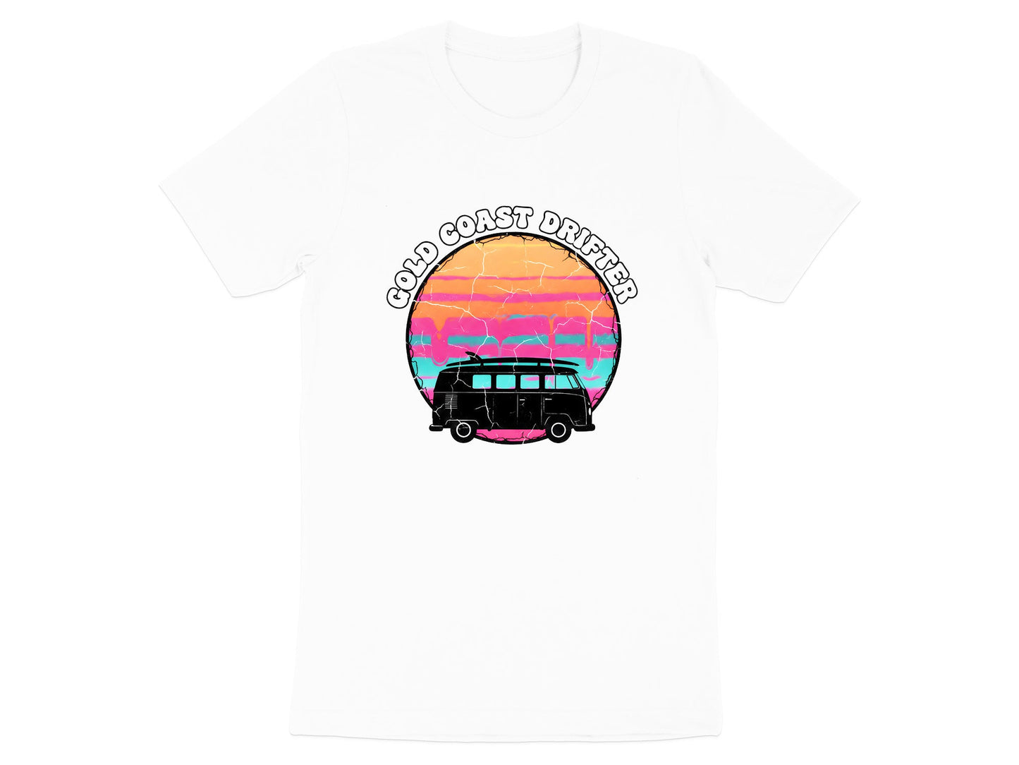 Gold Coast Drifter Retro Synthwave Kombi T-Shirt