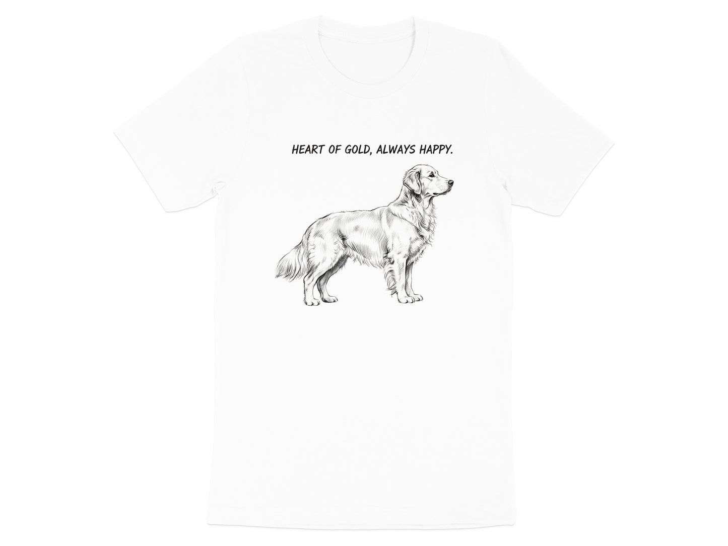 Golden Retriever 'Heart of Gold' Pencil Sketch T-Shirt