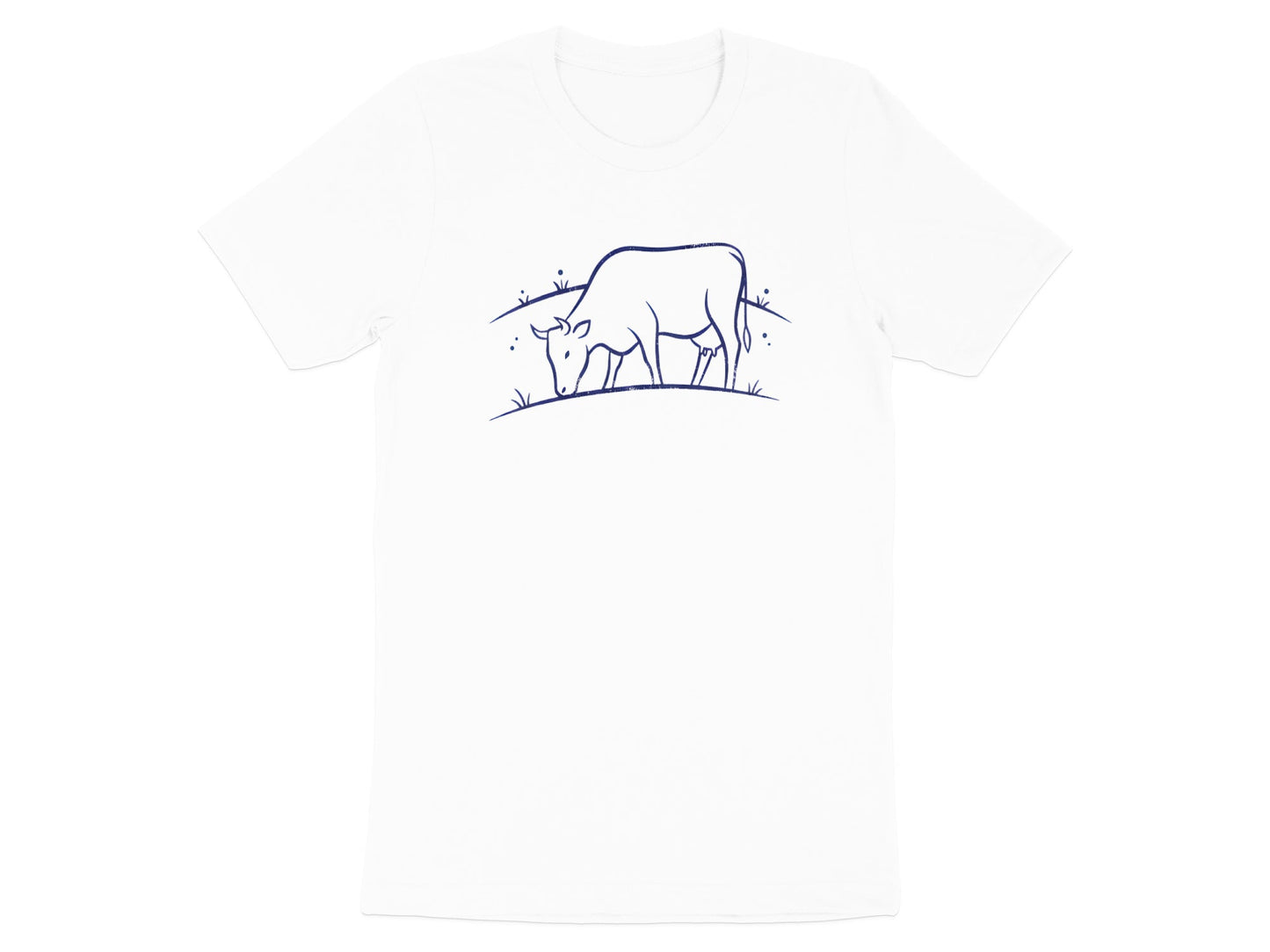 Minimalist Grazing Cow Line Art T-Shirt - Simple & Stylish