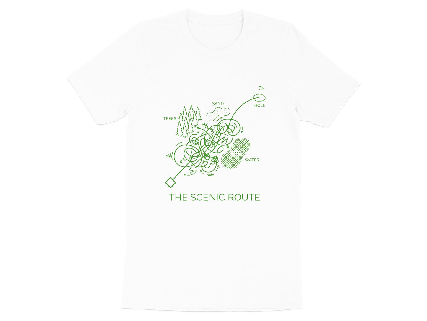 The Scenic Route Funny Golf Map T-Shirt