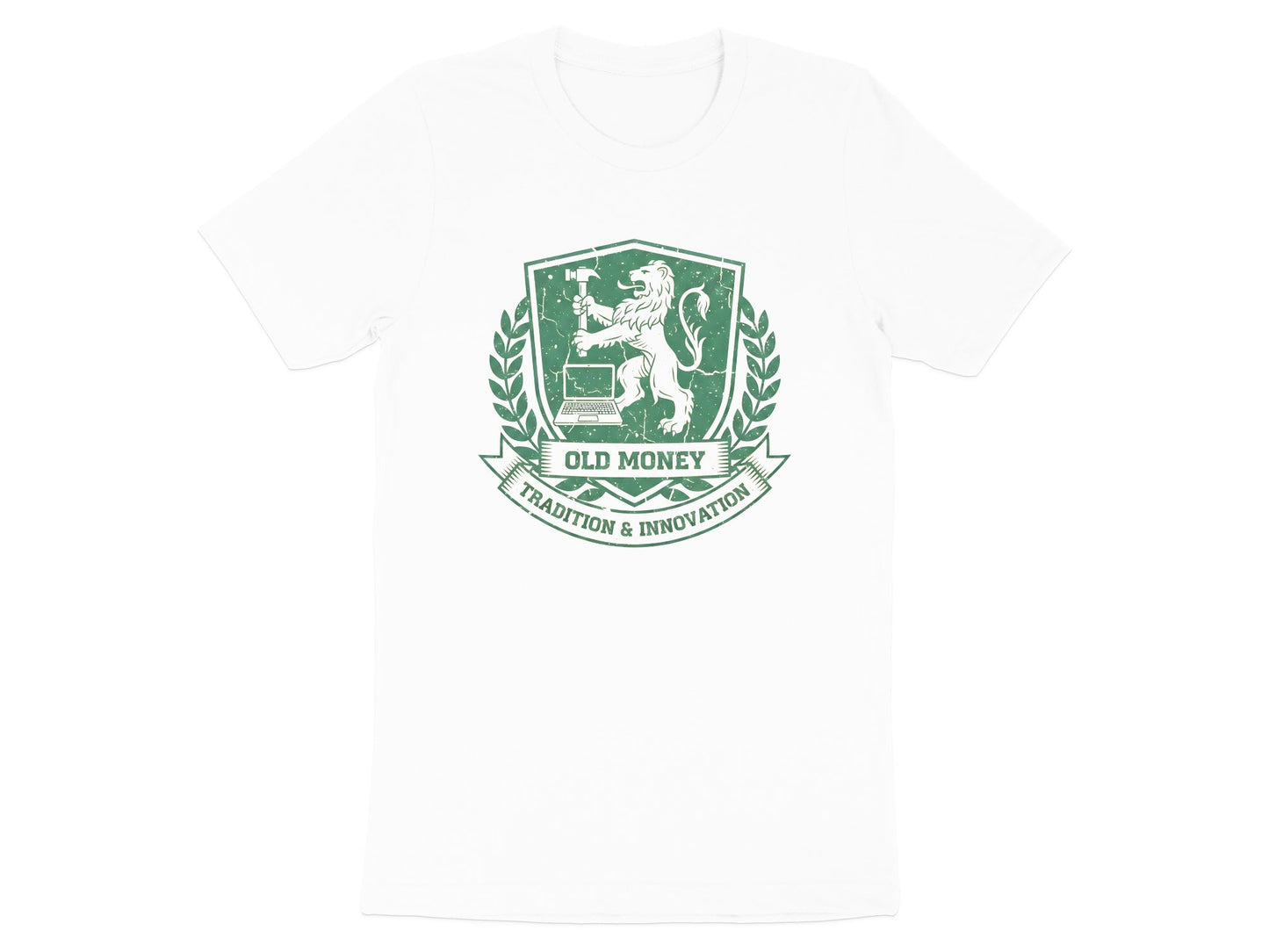 Old Money Tradition & Innovation Crest T-Shirt - Forest Green Graphic Tee