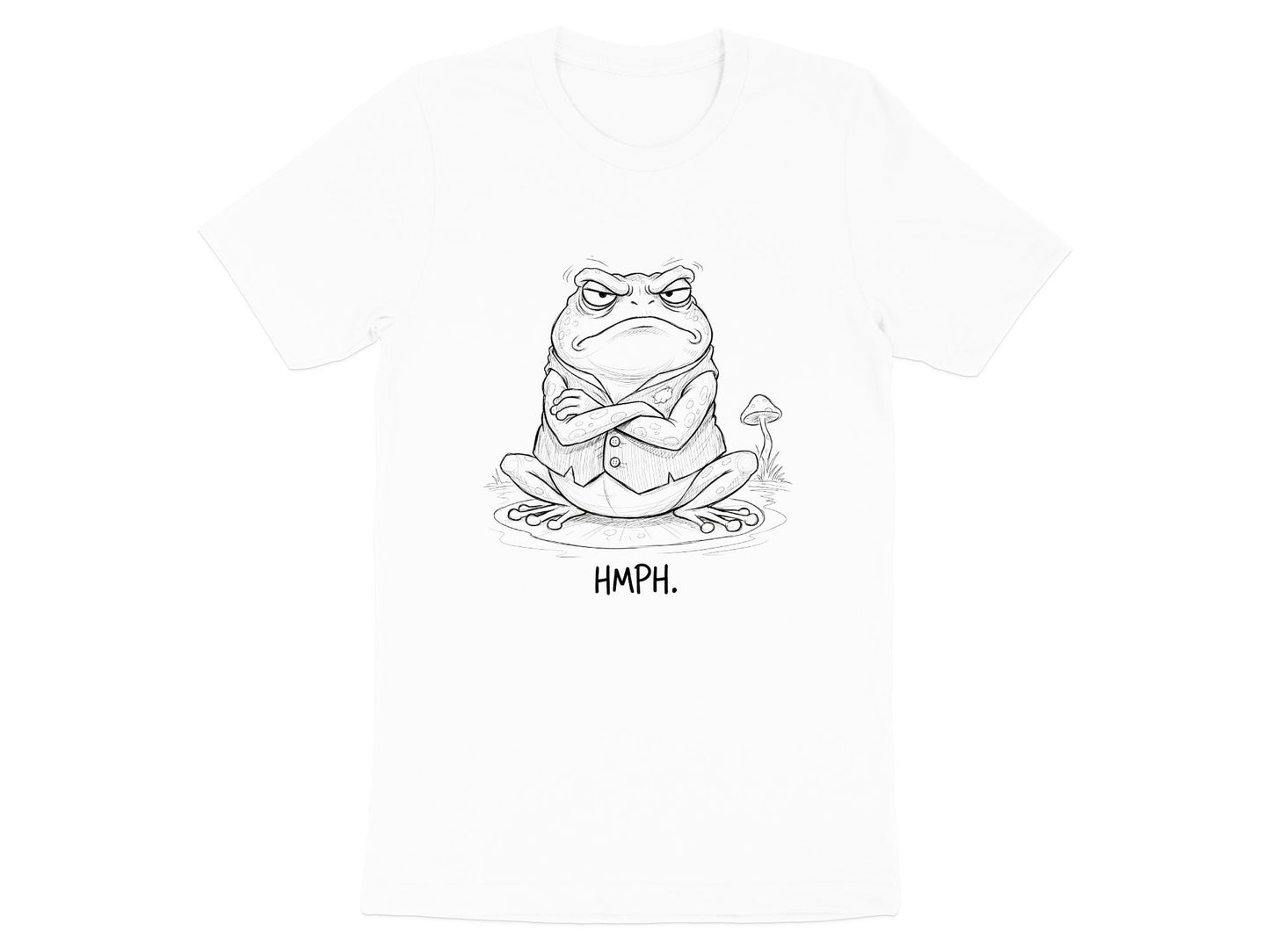 Grumpy Toad 'HMPH' Funny Illustration T-Shirt