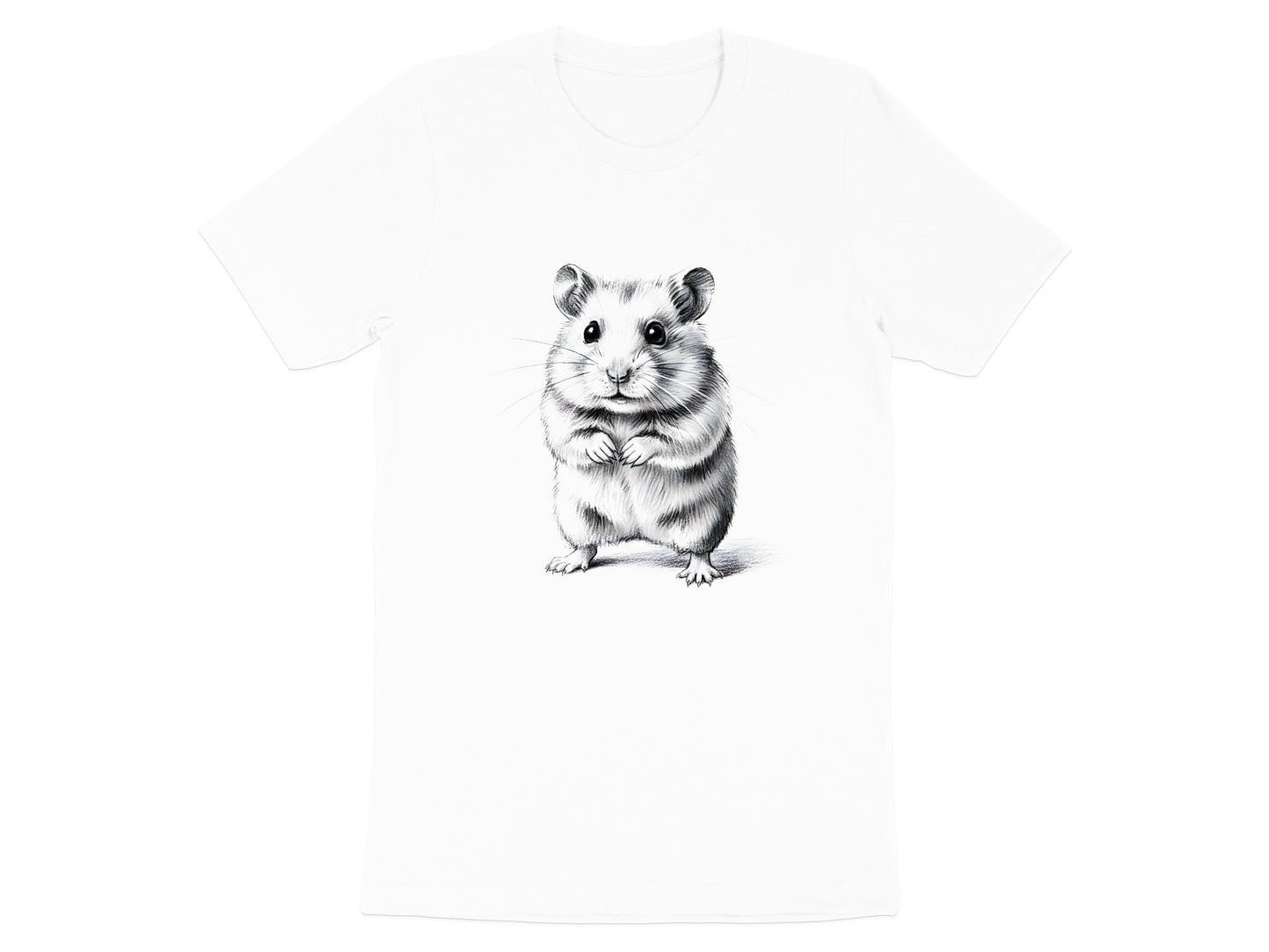 Adorble Hamster Pencil Sketch Artistic T-Shirt