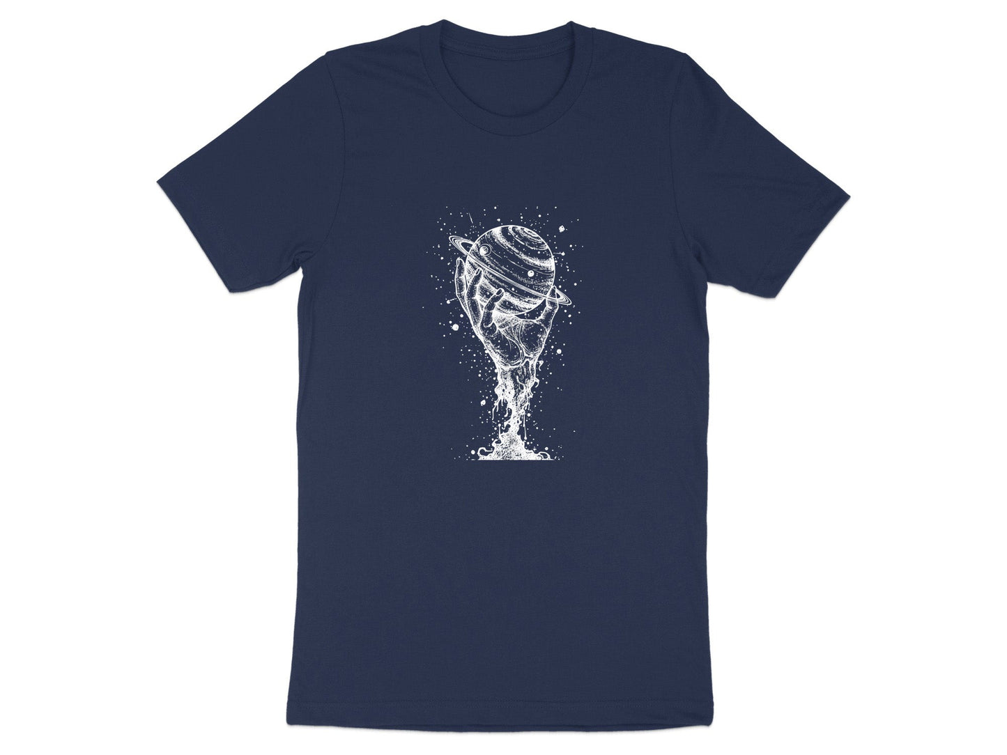 Holding Saturn Cosmic Melting Ink Graphic Tee