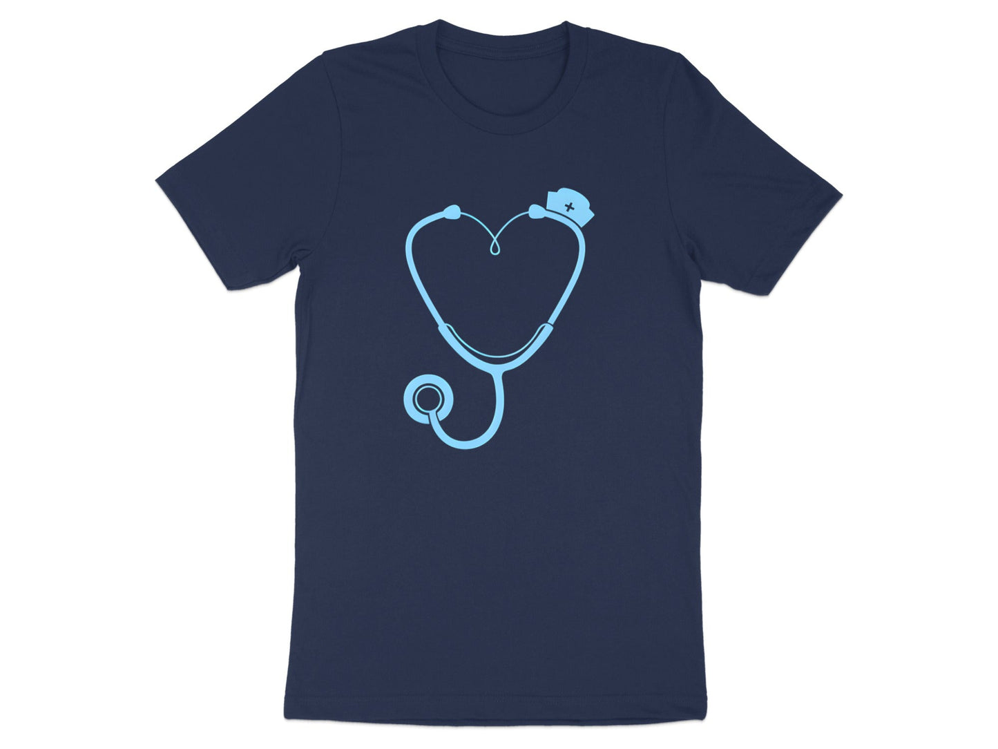 Heart Stethoscope Graphic T-Shirt - Minimalist Nursing Style