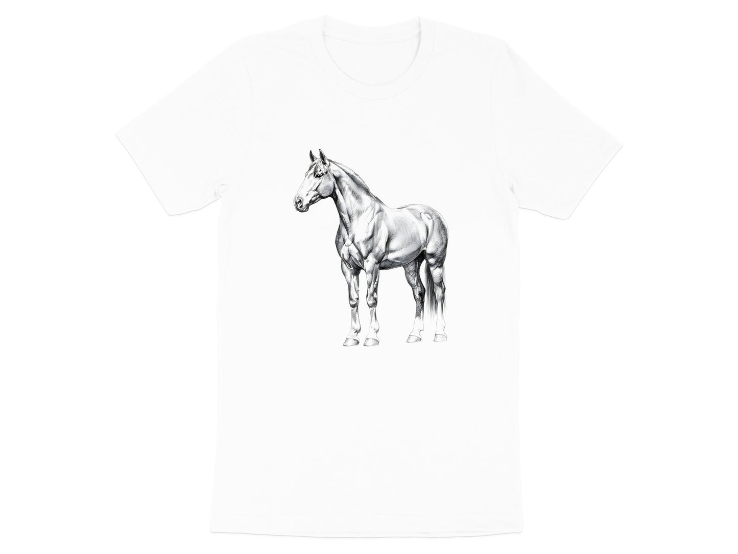 Majestic Horse Full Body Pencil Drawing T-Shirt