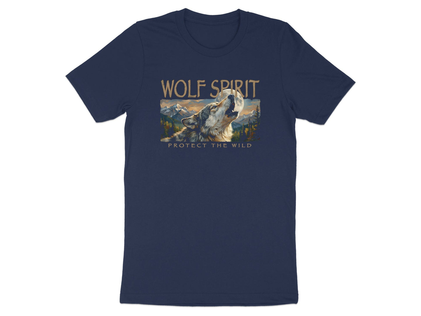 Wolf Spirit Protect the Wild T-Shirt - Nature Landscape Art