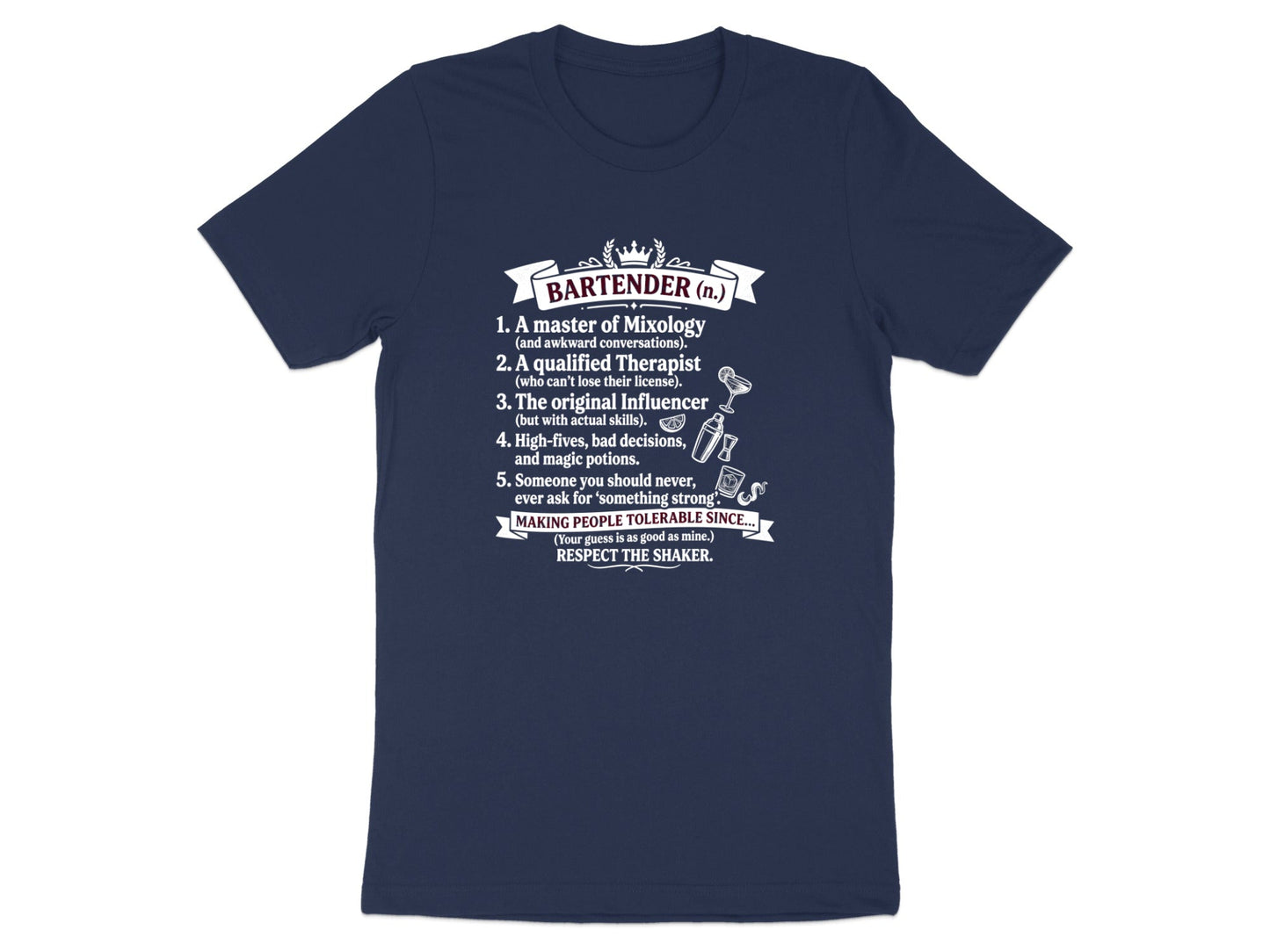 Bartender Definition Funny Work Graphic T-Shirt