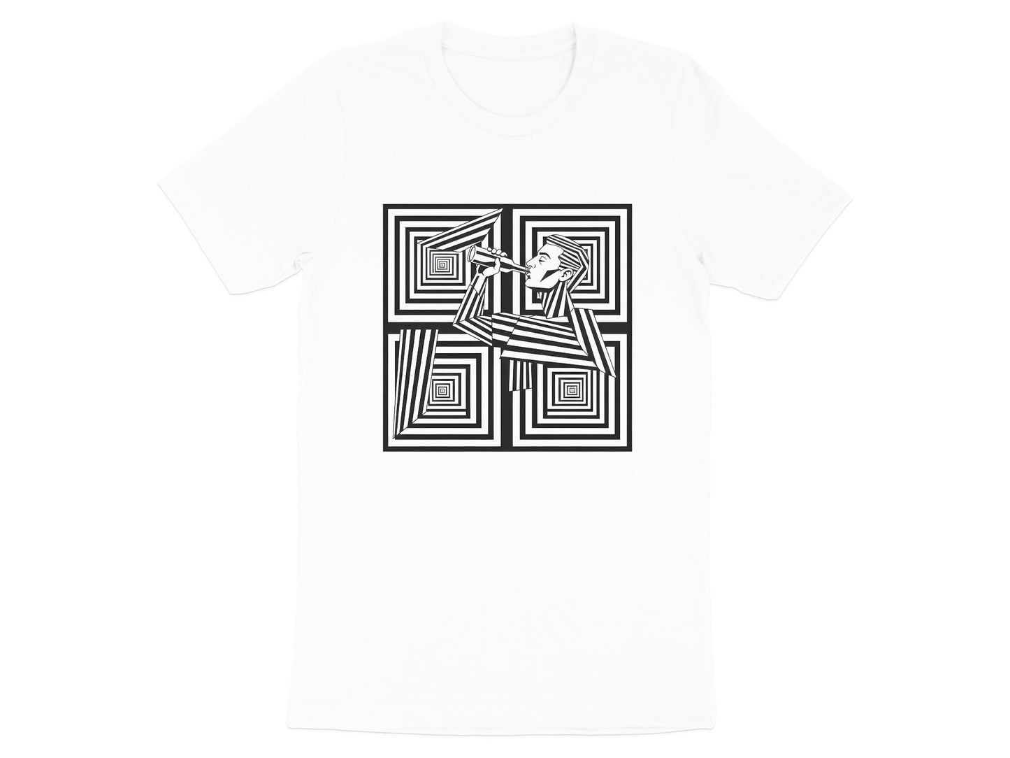 Optical Art Man Drinking Geometric T-Shirt
