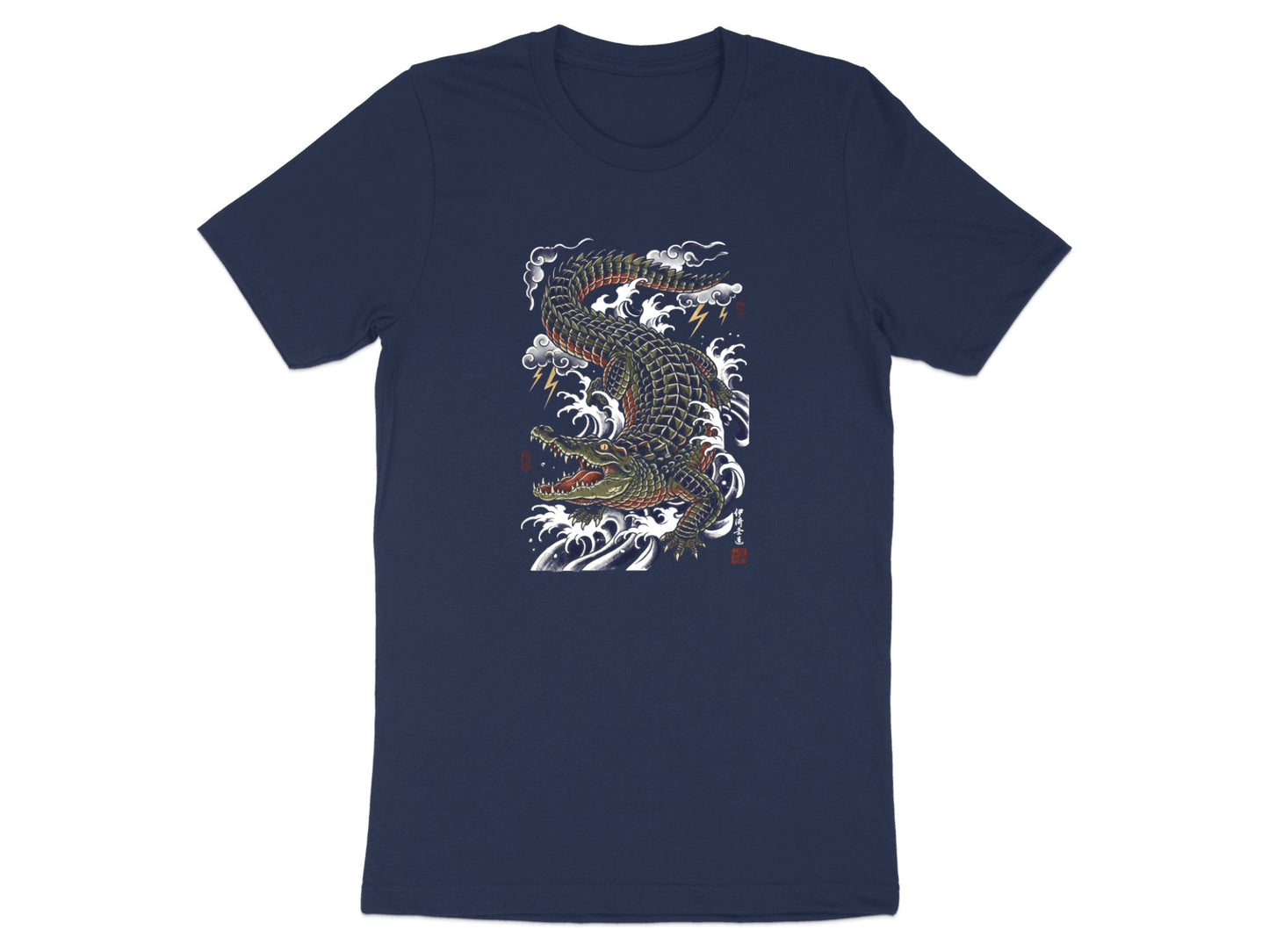 Japanese Style Crocodile Art T-Shirt - Irezumi Inspired