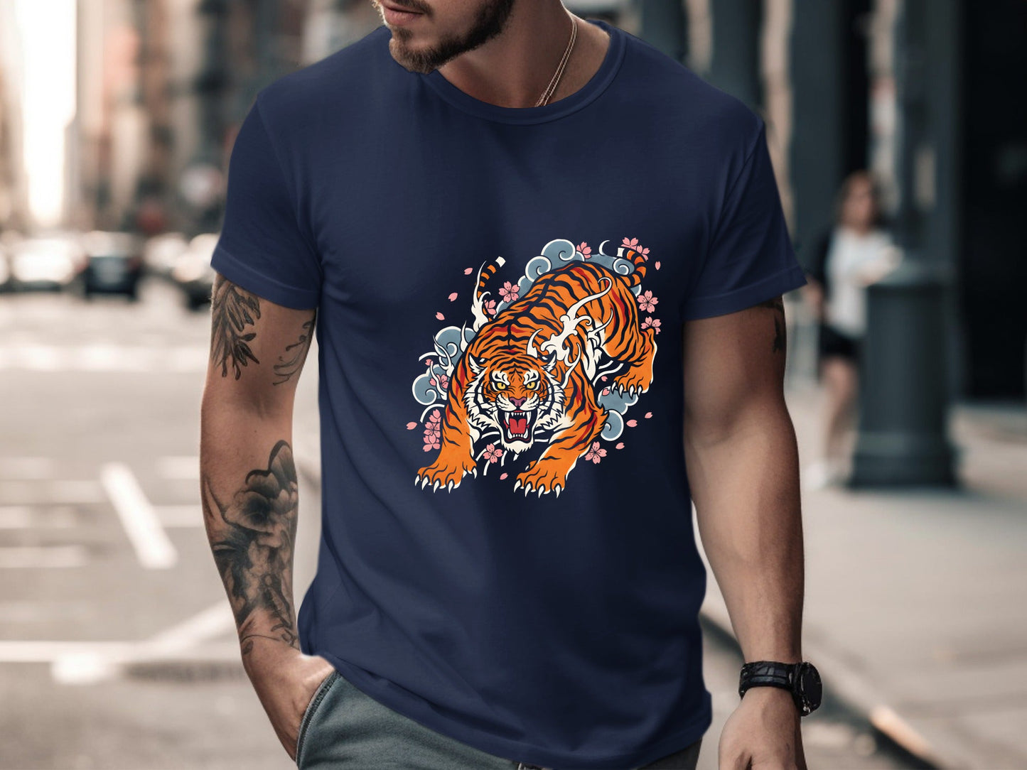 Japanese Irezumi Tiger Tattoo Art T-Shirt