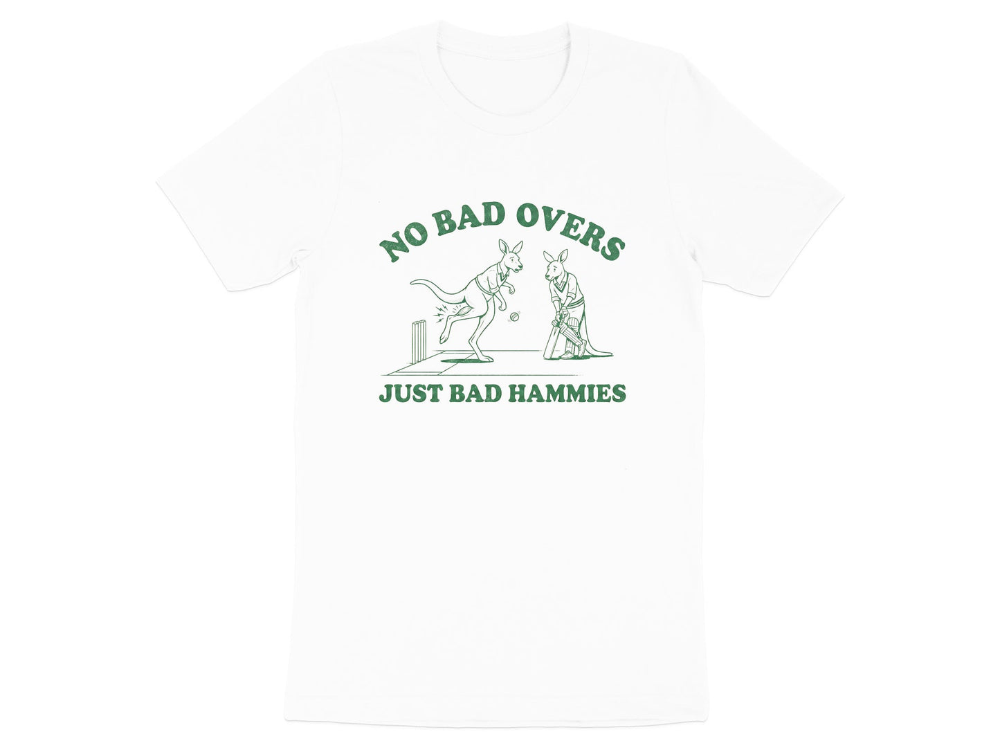 No Bad Overs Just Bad Hammies Kangaroo Cricket Tee