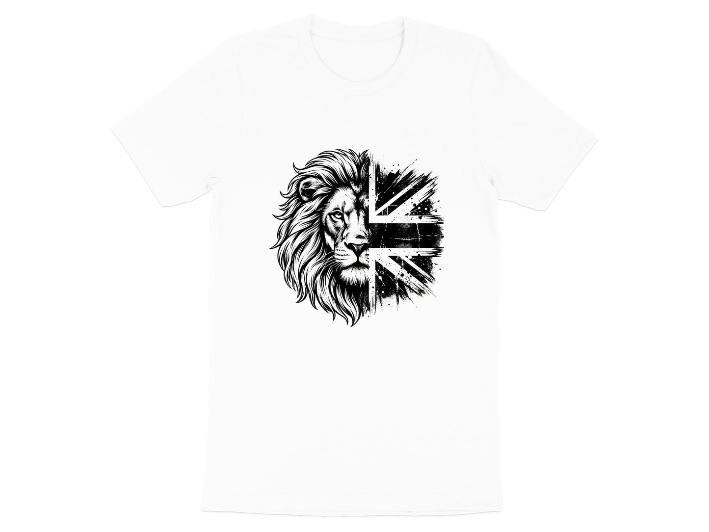 British Lion & Union Jack Half-Face T-Shirt - Bold Graphic