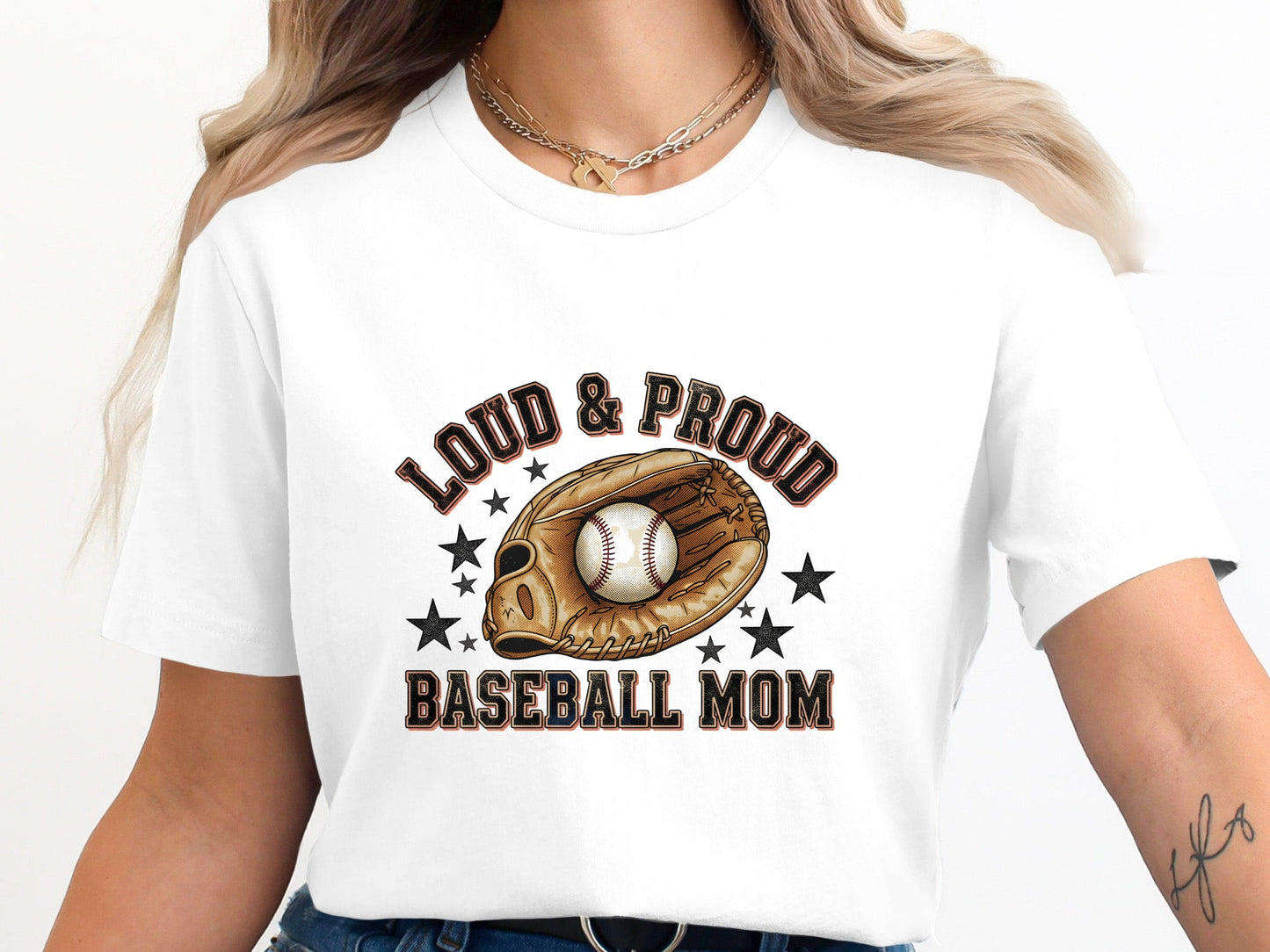 Loud & Proud Baseball Mom Tee - Vintage Distressed Glove Shirt