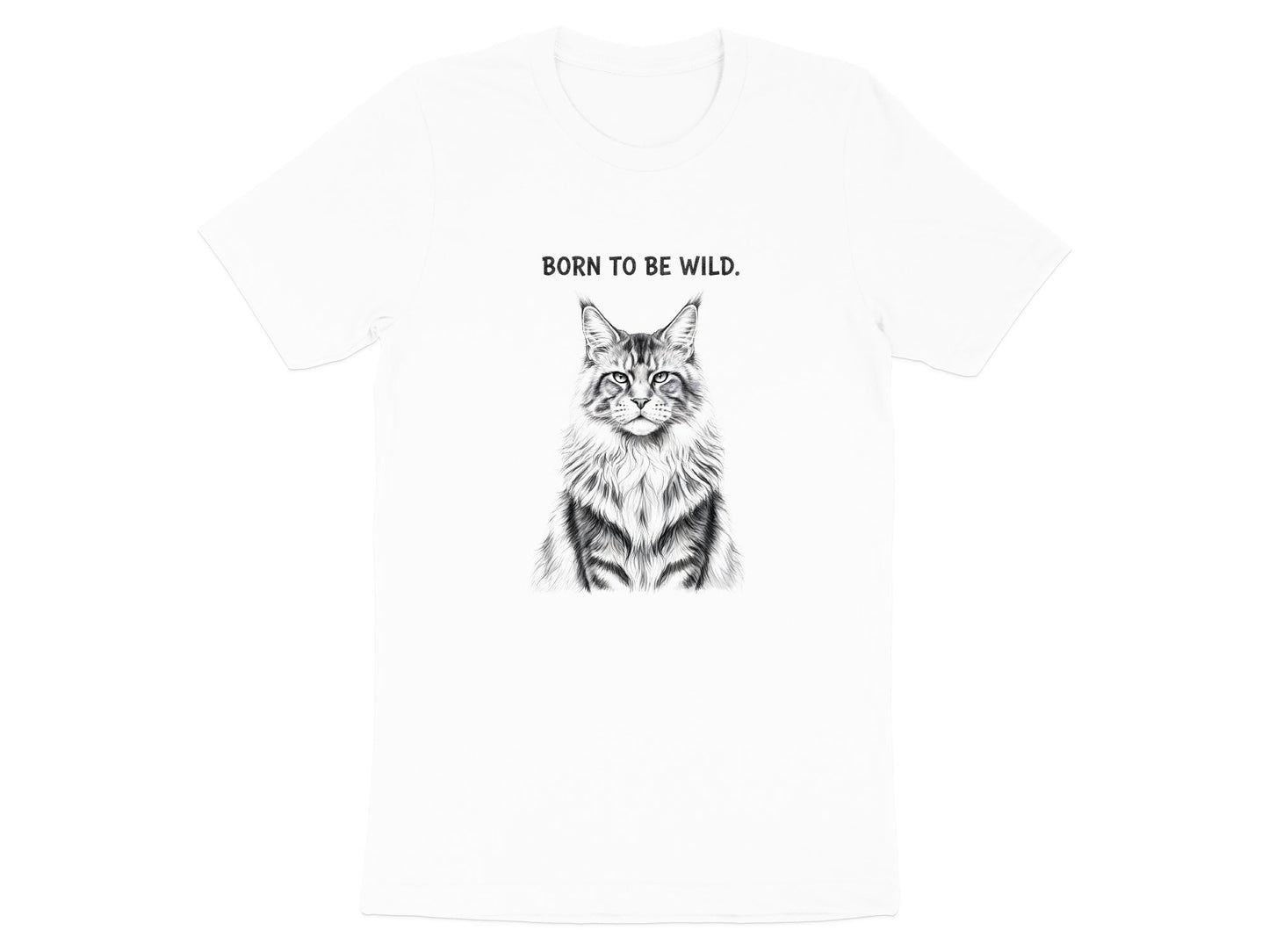Born To Be Wild Maine Coon Cat T-Shirt