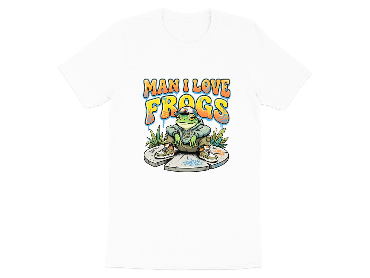 Man I Love Frogs Graffiti Style T-Shirt