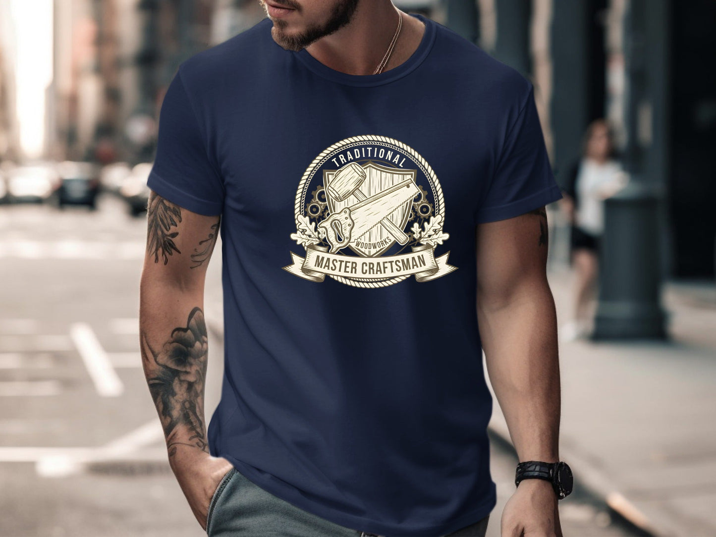 Traditional Master Craftsman T-Shirt - Woodworking Logo Tee