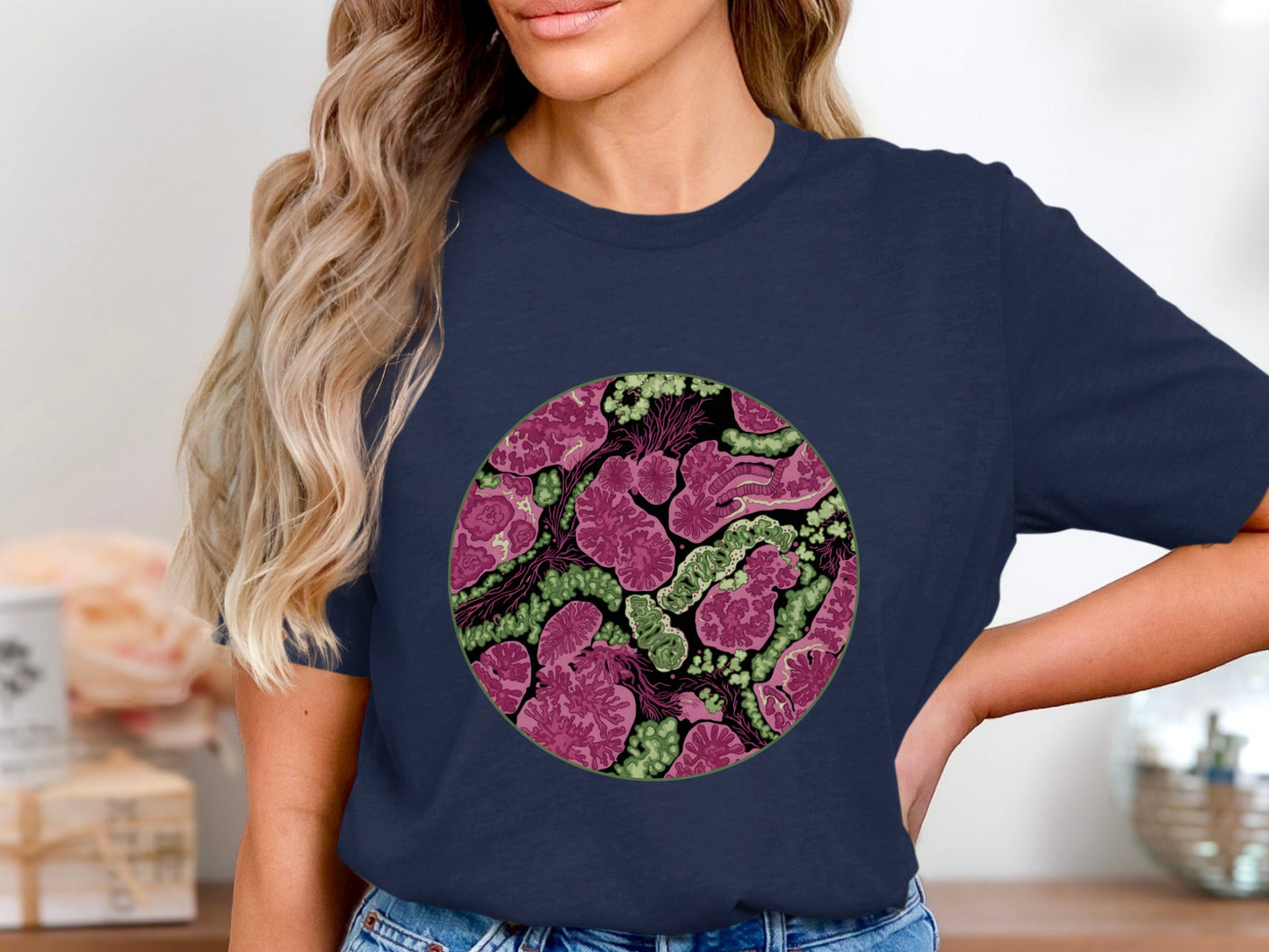 Microscopic Cell Pattern T-Shirt - Abstract Biology Art