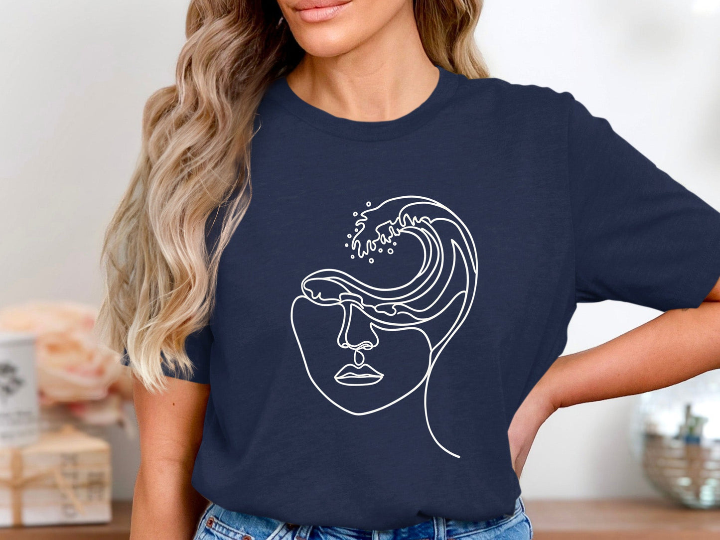 Ocean Mind Wave Portrait T-Shirt